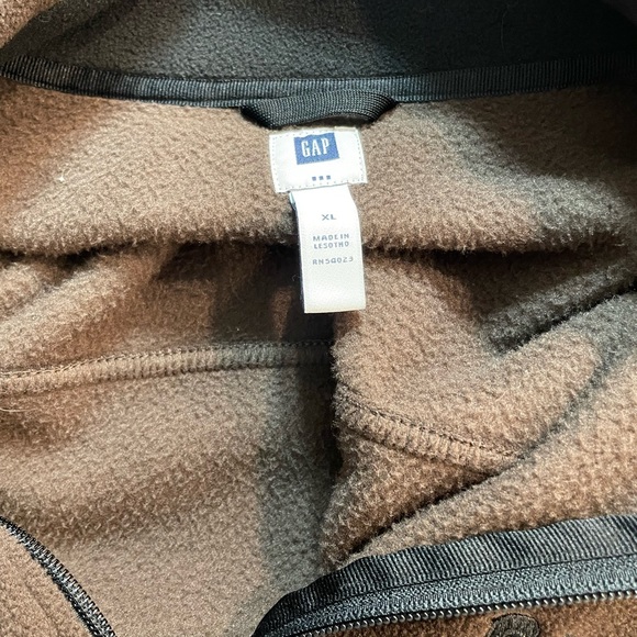 Gap pullover 1/4 zip fleece sweatshirt size XL brown - Picture 3 of 4